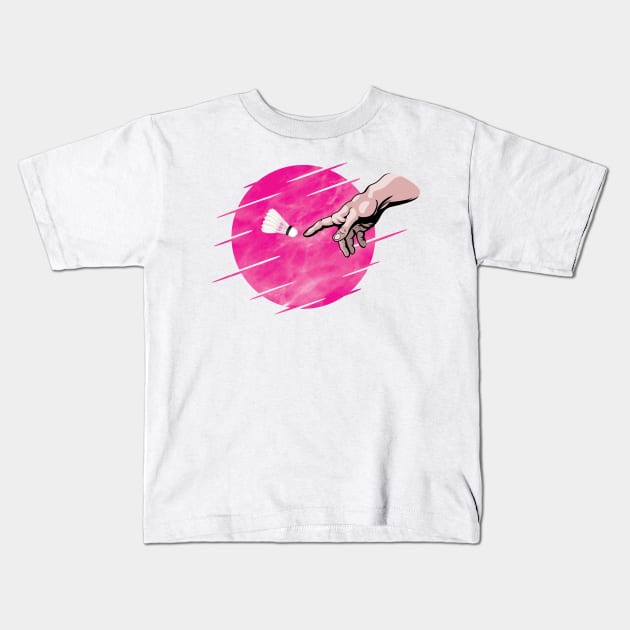 badminton is a divine sport ! -  Pink design Kids T-Shirt by Manikool